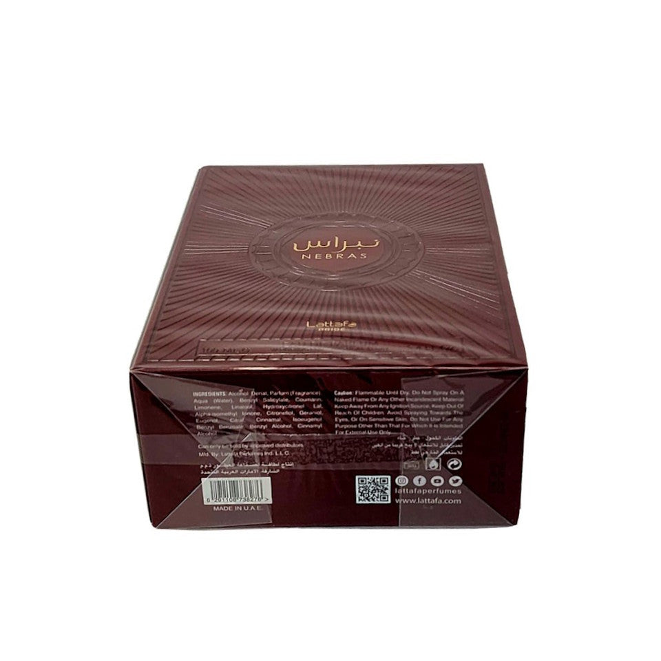 Lattafa Nebras Eau De Parfum for Unisex Spray | 3.4 FL oz / 100 mL